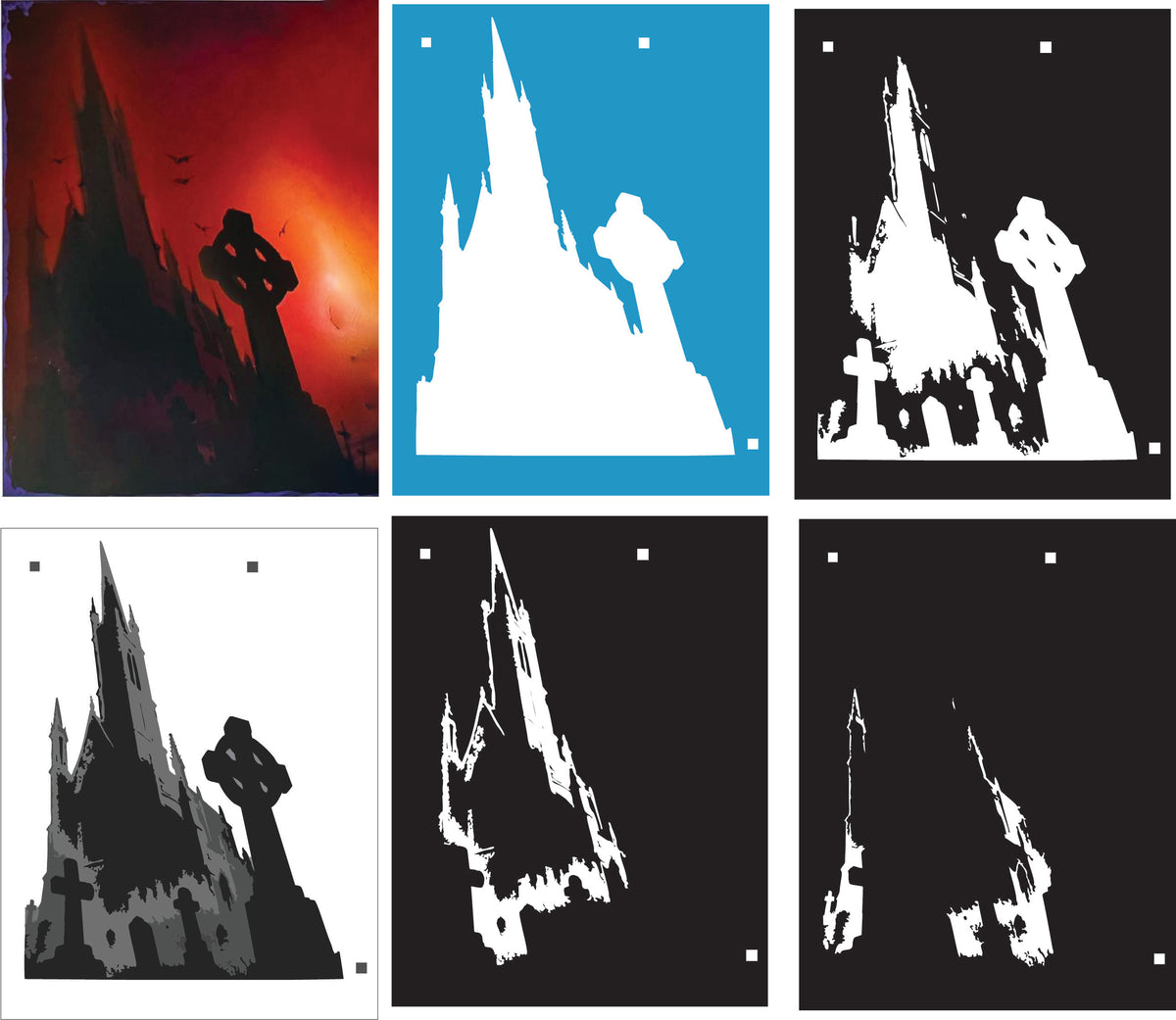 Gothic Church Vector Set – MacKay Fine Art