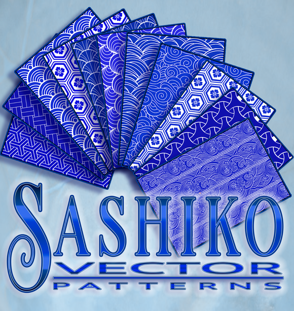 Sashiko Pattern Vector Download set