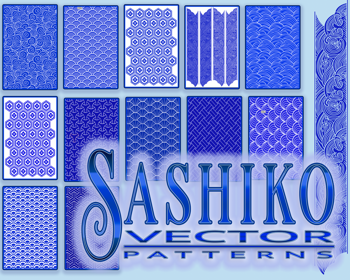 Sashiko Pattern Vector Download set – MacKay Fine Art