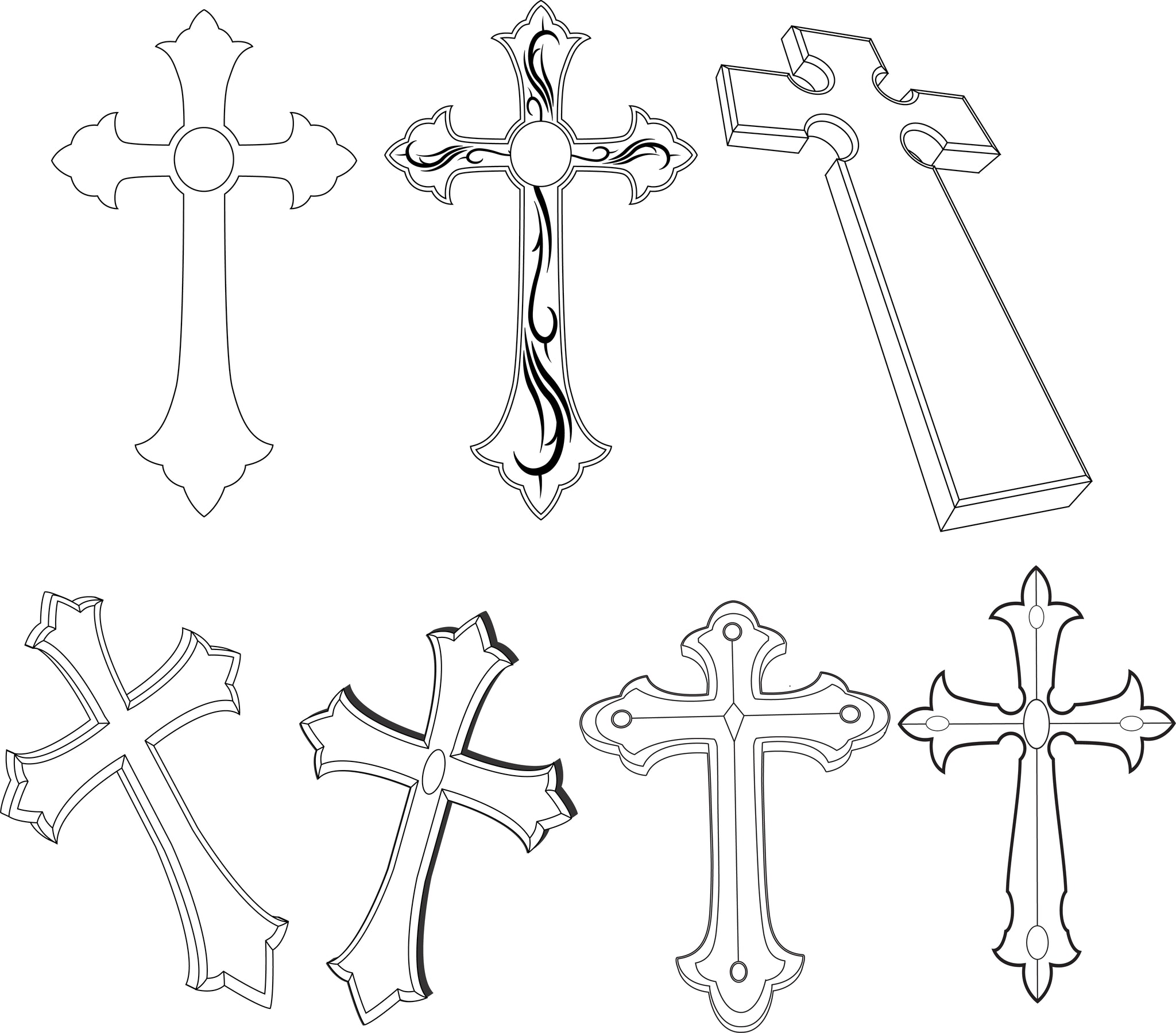 Cross Vector Set Download – MacKay Fine Art, image size:2048x1799