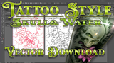 TATTOO STYLE Skull & Water